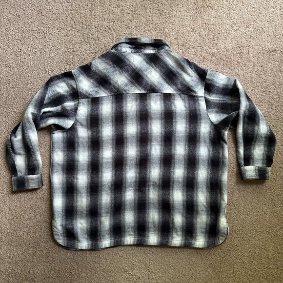 Lucky Brand Shirt Womens 1X Button Up Spread Collar Flannel Plaid Pockets Thick - Picture 2 of 11